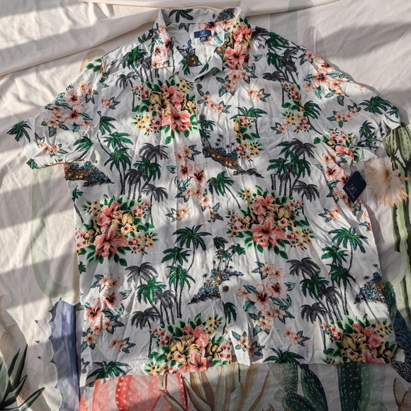 New With Tags George White & Green Hawaiian Aloha Short Sleeve Button Up Shirt - Picture 3 of 6